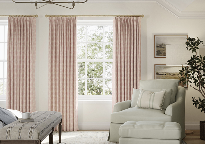 Trellis Prints, Vine and Bloom Rosies Pink - Made to Measure Curtains - Image 3